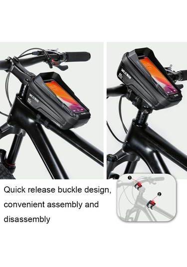 Wıld Man Xt2s 1l Eva Sert Kabuk Dağ Bisikleti Ön Kiriş Çanta Bisiklet Su Geçirmez Telefon Çantası Siyah Siyah