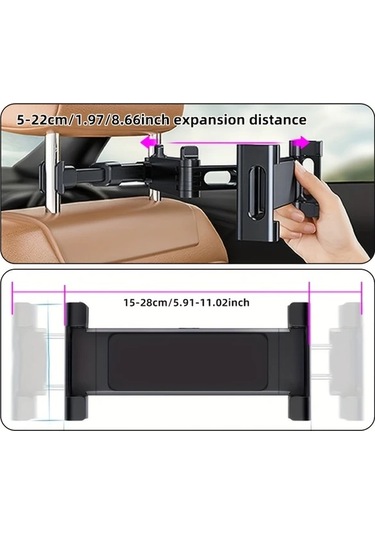 Chuangyinshop Siyah Mobil Araç Koltuğu Baş Destek Yastığı Tablet Telefon Tutucu