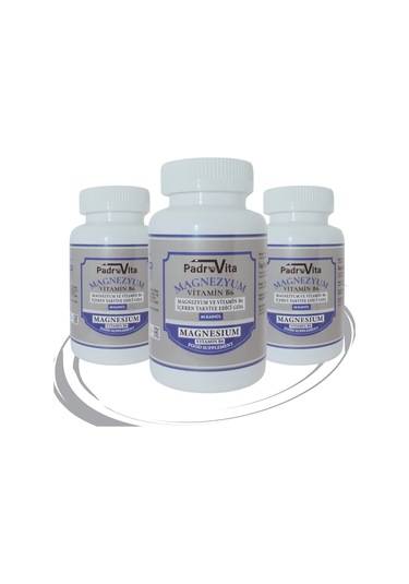 PadroVita Magnezyum ve B6 Vitamini İçeren Takviye Edici Gıda 3 x 60 Kapsül