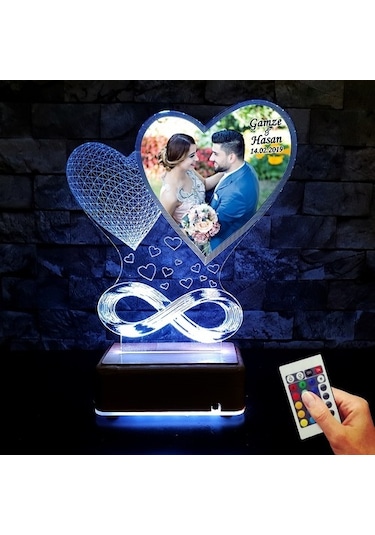 Yıldönümü Hediyesi Resimli Led Lamba Sevgiliye Hediye