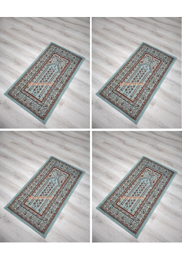 4 Adet Saray Halı Asya Seccade Ince 10503Y7 Yeşil 65X115 Cm