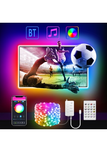 Skycity Rgb 16milyon Renkli Akıllı Led Işık Zinciri, Wifi+bt Uyumlu, Usb Beslemeli, 5m 33 Işık, App Ve Kumanda İle Kontrol, Noel Dekorasyonu Için Diğer