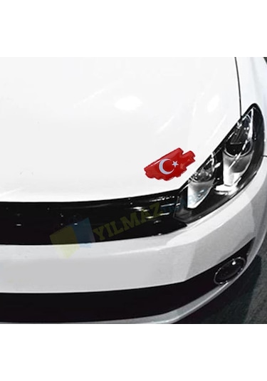 Türk Bayrağı Kaput Bagaj Damla Oto Sticker Araba Yapıştırma Etiket 2 Adet