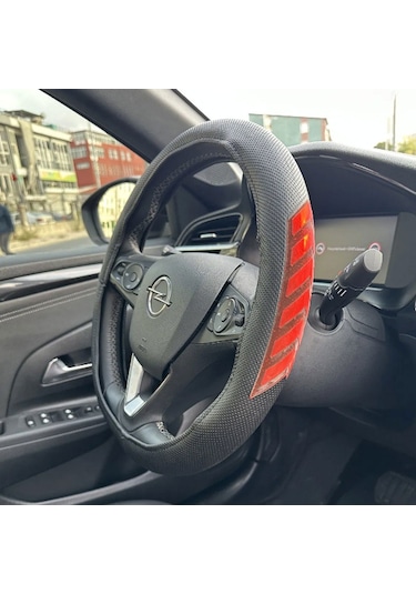 Geçmeli Direksiyon Kılıfı Fosforlu Ok İşareti Kırmızı Diğer