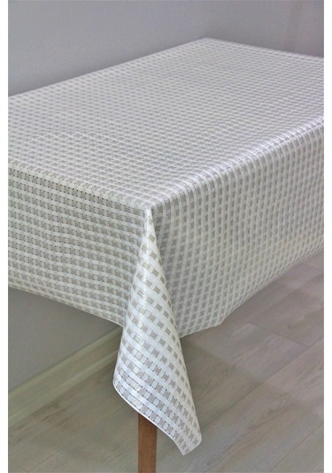 Pvc Şeffaf Kaplama Silinebilir Masa Örtüsü Hasır-476 Bej