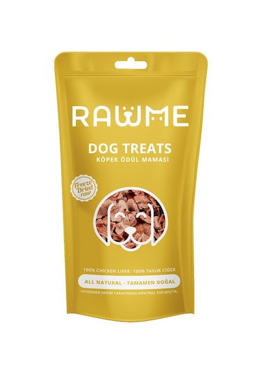 Rawme Dondurularak Kurutulmuş Çiğ Köpek Tavuk Ciğer