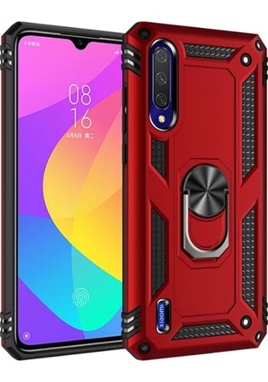 Xiaomi Mi A3 Kılıf Zore Vega Kapak Kırmızı