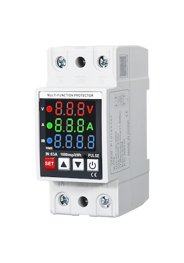 Dofolink Chlt-614 Akıllı Akım-aşırı Gerilim Koruyucu, 1-63a Ayarlanabilir, Otomatik Yeniden Kapama, Üçlü Ekranlı Ev Ve Alışveriş Merkezi Elektrik Sigorta Cihazı