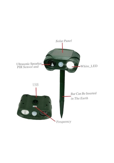 Bloomnest Güneş Enerjili Hayvan Kovucu - Güvenli Hayvan Savar Cihaz, Bahçe, Çiftlik İçin