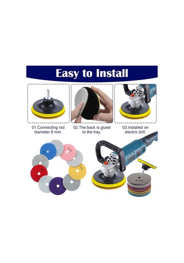 13 Adet 4 İnç Elmas Parlatma Pedleri Seti, Taşlama Parlatma Kiti