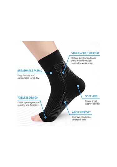 Teltree Spor Ayak Bileği Ve Arka Topuk Koruyucu Çoraplar - Arka Desteği Ve Dolaşımı İyileştirir, Yaralanmaları Azaltır Siyah Desen L/xl Diğer