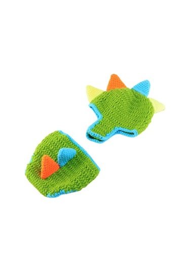 1 Takım Bebek Fotoğrafçılığı Giyim Karikatür Tasarım Tüm Uyumlu Yumuşak Yenidoğan Fotoğraf Süt Pamuk Takım Elbise Doğum Günü İçin B Yeşil