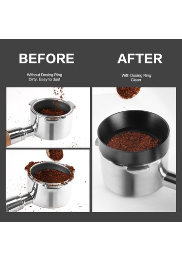 Wezone Alüminyum Kahve Tozu Dışarı Dağılmasını Önleyici Sabitleme Halkağı, 51mm Siyah, Magnetik Tutma Özelliği, Espresso Makinaları İçin Diğer