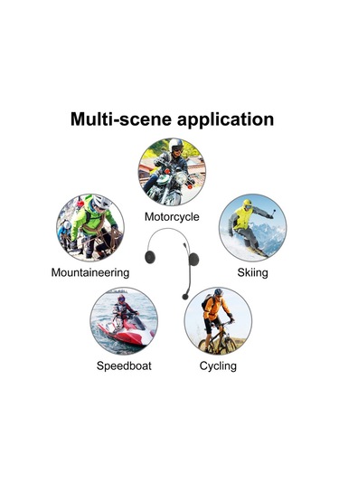 Vkemall M6 Motosiklet İnterkom Bluetooth Kulaklık Motosiklet Kask Kulaklığı Bluetooth 5.0 Kablosuz Kulaklık Buğday Siyahı