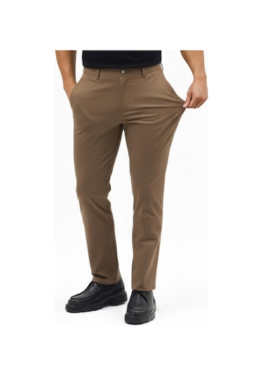 Erkek Motion Streç Kumaş Relaxed Beli Lastikli Jogger Pantolon Kahverengi M701-r0140002-05 Kahverengi