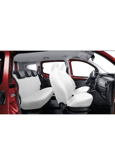 Her Araca Uyumlu Beyaz Oto Koltuk Kılıfı -araç Penye Koltuk Kılıfı Servis Kılıfı 4 Parça