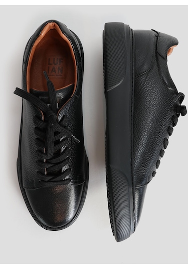 Lufian Tommy Erkek Deri Sneaker Ayakkabı 111230177100100 Siyah