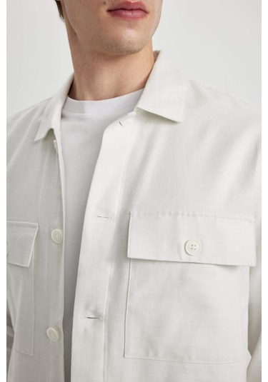 DeFacto Relax Fit Polo Yaka Cep Detaylı Gömlek Ceket B3903AX24SPWT33 DeFacto Relax Fit Polo Yaka Cep Detaylı Gömlek Ceket B3903AX24SPWT33