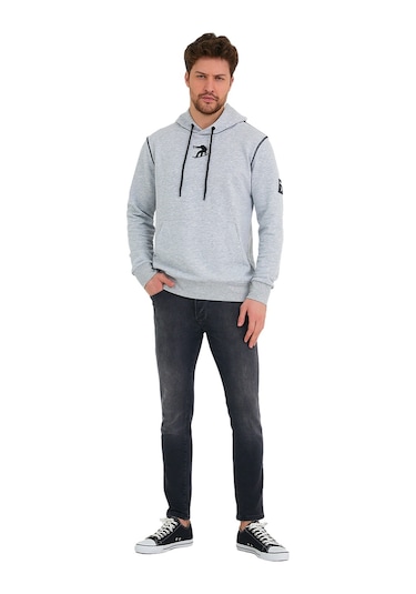 Adams Snowboard Nakış Logo Baskılı Gri Sweatshirt