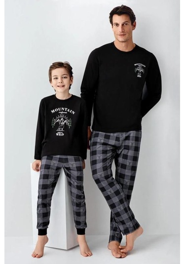 Arnetta Erkek Çocuk Uzun Kol Pijama Takımı 3501-2 Siyah