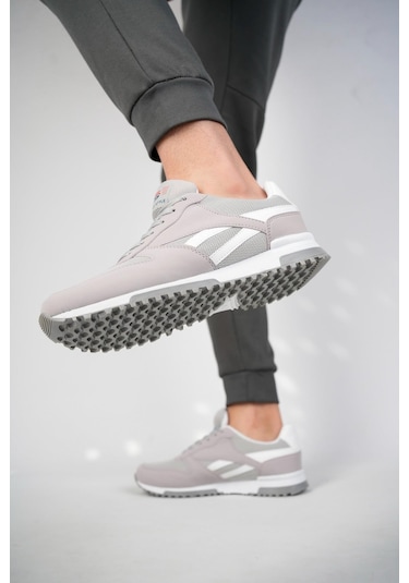 Muggo Elvis Unisex Ortopedik Günlük Garantili Yürüyüş Koşu Sneaker Spor Ayakkabı Gri