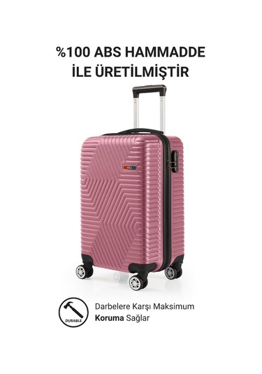 G&d Polo Suitcase Abs Kabin Ve Büyük Boy Gül Kurusu 2'li Valiz Seti 600.08-set-bk Gülkurusu