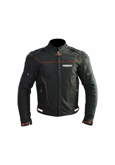 Motosiklet Montu Ce Onaylı Reflektörlü 4 Mevsim Maxdura Kumaş Hörgüçlü Model Motor Mont Siyah