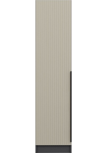 Minar Kale 1 Kapaklı Dolap Çizgili Mebran 190cm - Antrasit/kumtaşı - Askılıklı Çok Renkli