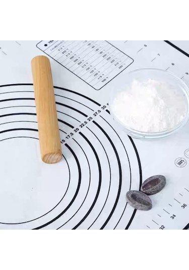 Kırmızı Kaymaz Silikon Pasta Mutfak Mat Ekstra  Kabuk Mat 50 60cm