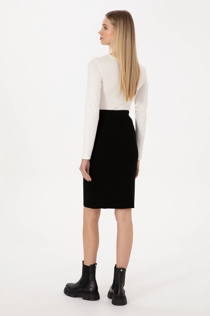 U.s. Polo Assn. Kadın Siyah Etek Triko 50315594-vr046 Siyah