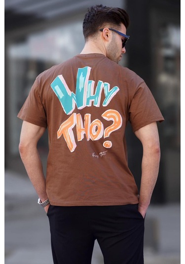Madmext Madmext Baskılı Kahverengi Erkek Tişört 6124-kahverengi Kahverengi