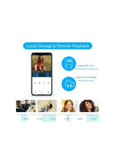 Novahub Akıllı Güvenlik Kamerası 1080p Hd Ev Kamerası Gece Görüşlü Hareket Algılama Eğim 355 Bebek Evcil Hayvan Yaşlılar İçin