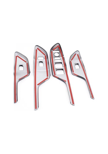 Honda Civic Fc5 Fk7 2017 - 2020 İç Kapı Kol Dayama Cam Düğme Karbon Fiber 2 Adet Ön Taraf 2 Adet Ar