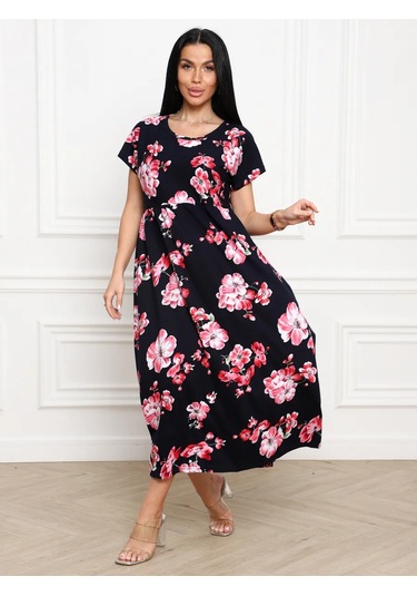 Rayantex 37 Büyük Beden Uzun Yaz Elbisesi 445037630