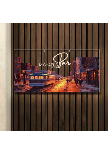 Bk Gift Kişiye Özel Manzara Tasarımlı Akrilik Bar Tabelası 38x19cm -25, Home Bar Tabela, Duvar Dekoru Kobitmeyen137743 Bk Gift