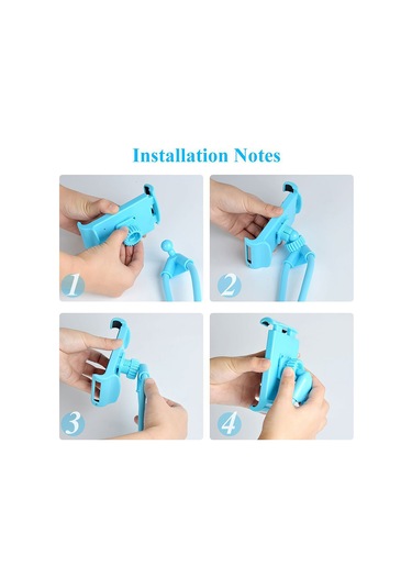 Ximistore9 Mobil Telefon Tutucu, Esnek Boyut, 360 Döner, El Serbestliği, Yatay-dikey, Mavi, Plastik Malzeme