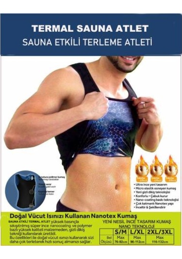 Extra Terletici Yeni İnce Kumaş Termal Sauna Pro Terleme Atleti (490854432) Siyah