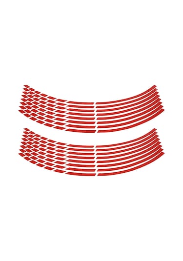 Reedark 16 Adet Kırmızı Pet Jant Sticker - 16-18 İnç Jantlar İçin Yalıtkan, Su Geçirmez, Dayanıklı Yansıtıcı Şerit