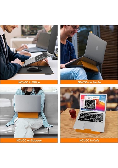 Novoo Rt13 4'ü 1 Arada Mousepad Özellikli & Kart Yuvalı Laptop Standı Ve Koruma Kılıfı Turuncu