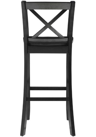 Alaçatı Ahşap Bar Sandalyesi Siyah