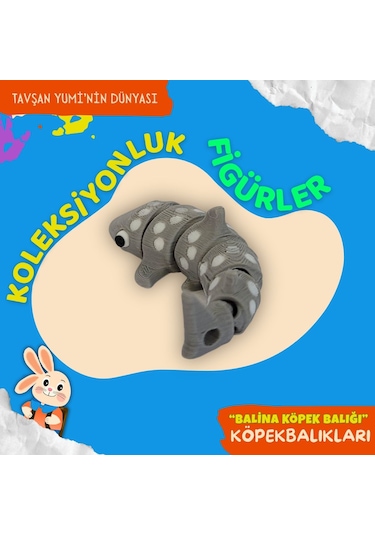 Tavşan Yumi Köpek Balıkları Koleksiyonu- 4 Parça 5-7 Cm Hareketli Oyuncaklar Ve Bilgilendirici Kartlar "