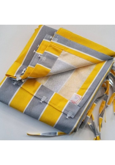 Devrim Olivya Tekstil Balkon Perdesi 1,sınıf Gabardin Kumaş Lük Perde Sarı Gri Gri - Sarı