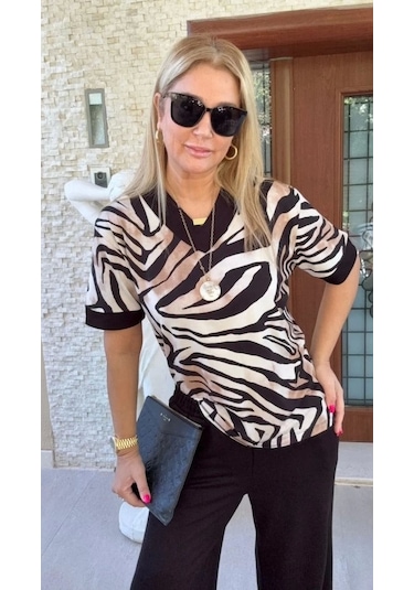 Kadın Zebra Desenli Ikili Takım Zebra