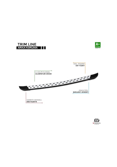 S-Dizayn  Volkswagen Caddy 4 Trimline Gri Arka Koruma 2020 Üzeri