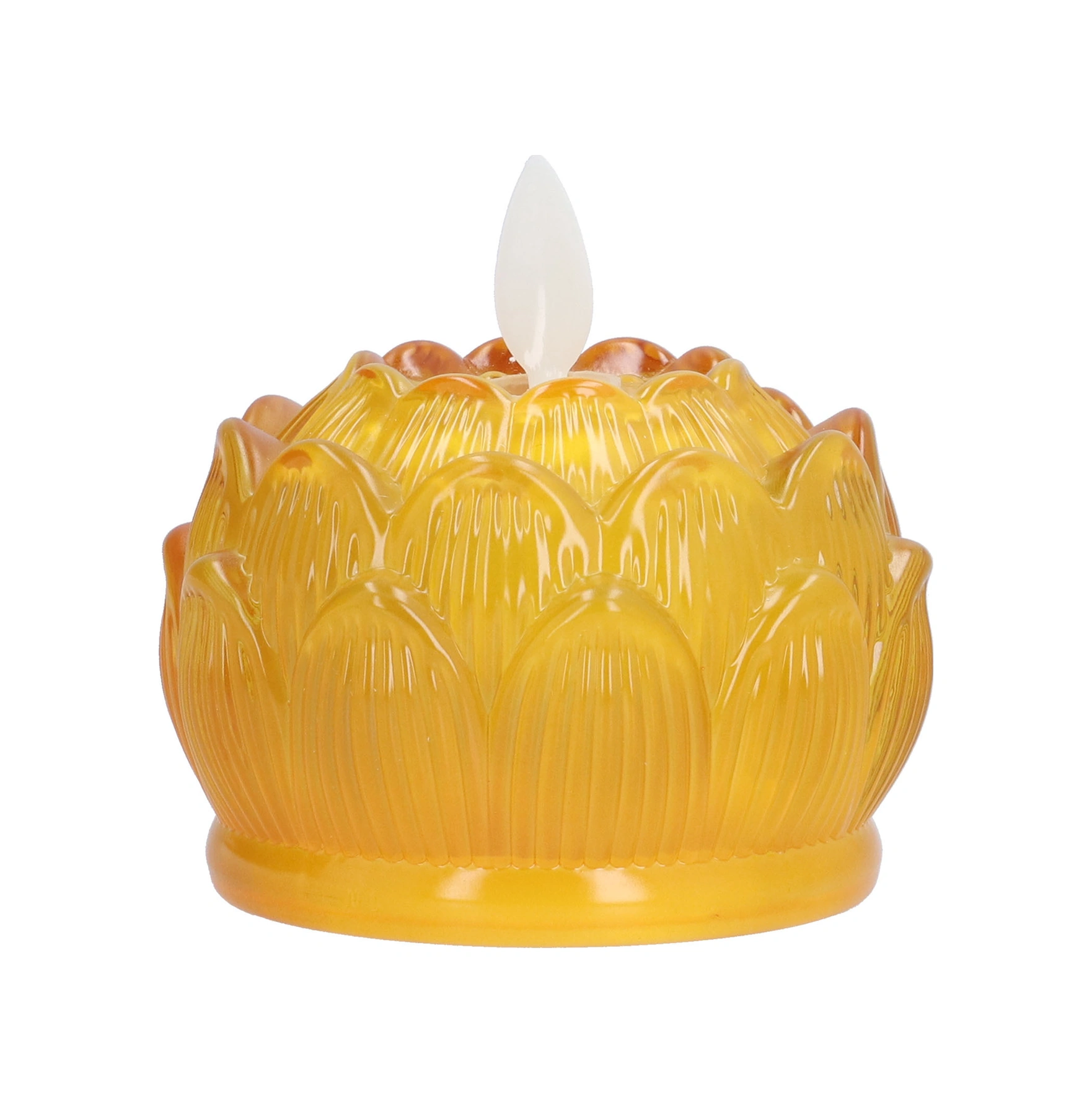 Geeroyoo Mavi Simülasyon Cam Led Lotus Aydınlatma, Buhara Stili Ev Dekorasyonu, Ofis, Otel, Çay Evi İçin Kullanıma Uygun, Sarı Işık, Pil Gerekli Pil Dahil Değil Diğer