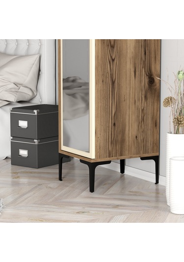 Variant Kumsal 1 Kapılı R Gardrop - Ceviz / Krem