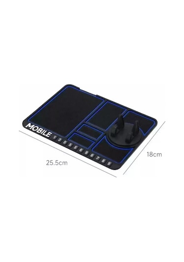 Zhltools Pratik Torpido Üstü Numaratörlü Telefon Tutucu Kaydırmaz Mat Siyah