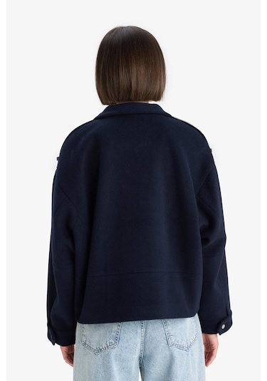 Defacto Regular Fit Kaşe Düğmeli Kısa Kaban E8661ax25aunv250 Lacivert