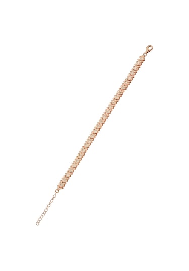 925 Ayar Gümüş V Çavuş Model Su Yolu Bileklik - B084001 Rose Gold