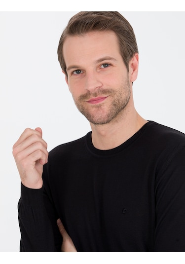 Pierre Cardin Erkek Siyah Triko Kazak 50257301-vr046 Siyah